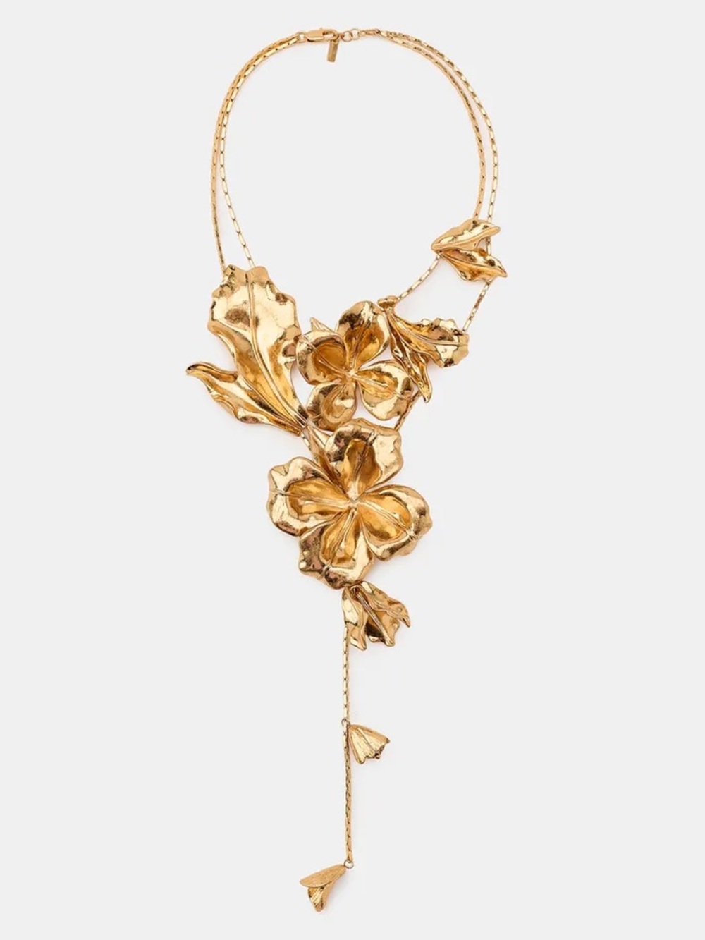 NWT Zara Woman Accessories Bloggers Fav DOUBLE METAL FLOWER NECKLACE
